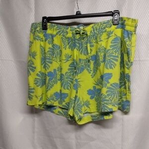 Women's Style&Co Short, XXL, Blue & Green Tropical Print, NWT